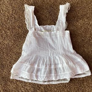 Hippie Laundry white lacey frilly top